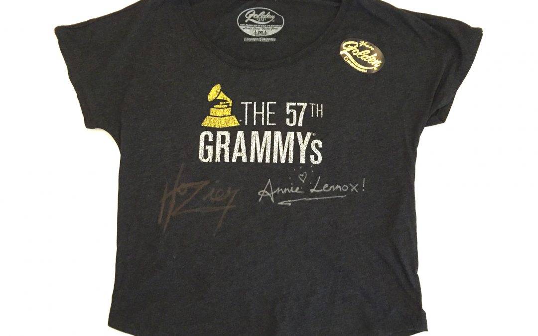 Auction – Grammys Tshirts Signed by Annie Lennox & Hozier!