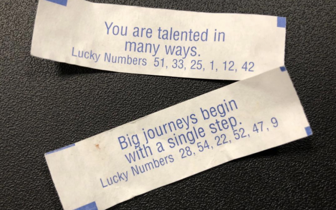 Fortune cookie messages from last night’s take away dinner!!